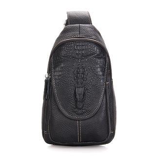 Genuine-leather Croc Grain Slingback Bag