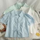Slim-fit Lace-up Crop Shirt