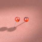 Gemstone Bead Stud Earring 1 Pair - Gemstone Bead Stud Earring - One Size