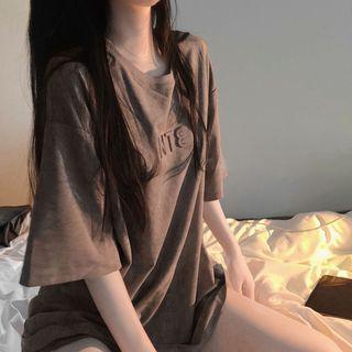 Short Sleeve Lettering Tie-dye Loose-fit T-shirt