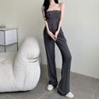 Off-shoulder Tube Top / High-waist Wide-leg Pants