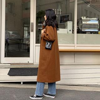 Notch-lapel Woolen Coat