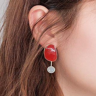 Non-matching Alloy Irregular Disc Earring