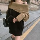 Two-tone Sweater Black & Khaki - One Size