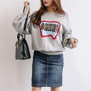 Letter Sequined Sweatshirt