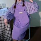 Applique Pocketed Jumper Dress Violet - One Size