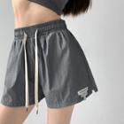 Labeled Wide-leg Cotton Shorts In 6 Colors