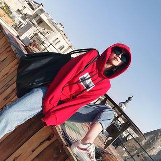Printed Applique Hoodie