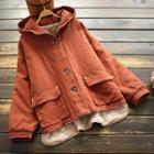 Cargo Hooded Buttoned Jacket