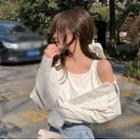 Long-sleeve Striped Mock Two Piece Shirt