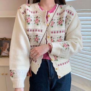Floral Cardigan / Knit Top