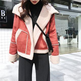 Open-front Faux Shearling Jacket