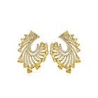 Fashion Personality Plated Gold Geometric Stud Earrings With Yellow Cubic Zirconia Golden - One Size