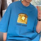 Short Sleeve Bread Print T-shirt