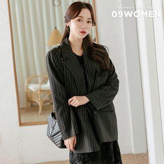 Double-breasted Boxy Pinstripe Jacket