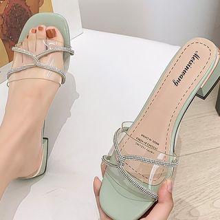 Transparent Low-heel Slide Sandals