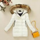 Furry Trim Hooded Padded Coat