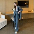 Camisole Top / Short-sleeve Blazer / Wide Leg Pants