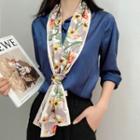 Floral Light Scarf Yellow Tulip - Gray - One Size
