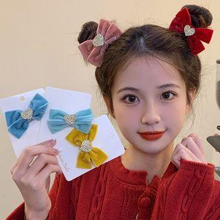 Heart Glitter Ribbon Hair Clip