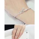 Set Of 3: Lettering Bracelet + Open Rings