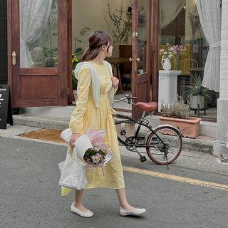 Round-neck Embroidered Long Dress