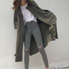 Tie-waist Double-breasted Trench Coat