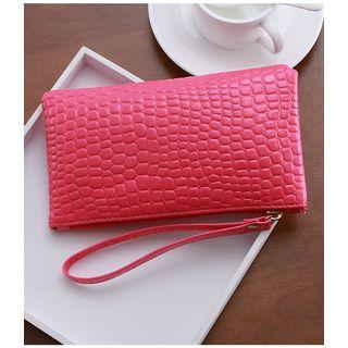 Croc Grain Wristlet