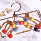 Set Of 3: Beaded Hair Clip Set Of 3 - 02 - Red - One Size