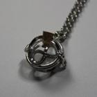 Glass Alloy Pendant Necklace Silver - One Size