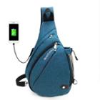 Canvas Sling Bag With Usb Charging Port
