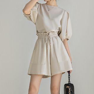 Wide Leg Shorts Beige - One Size
