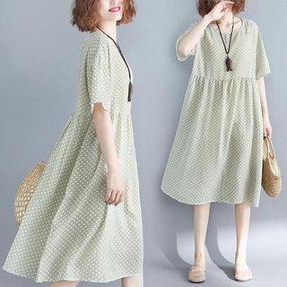 Polka Dot Chiffon Short-sleeve Dress