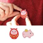 Embroidered Pig Brooch (various Designs)