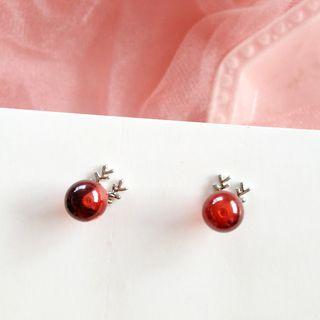 Bead & Deer Horn Earring