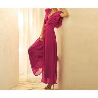 V-neck Sleeveless Chiffon Jumpsuit