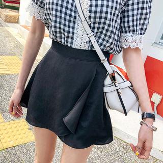 Inner Shorts Chiffon Wrap Miniskirt