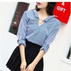 Ring Detail V-neck Blouse