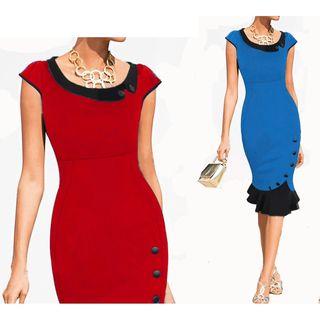 Cap Sleeve Pencil Mermaid Dress