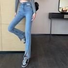 Fleece-lined Slim-fit Boot-cut Jeans