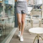 Zip-side Check Shorts