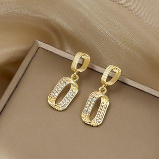 Rhinestone Alloy Dangle Earring 1 Pair - E2697-2 - Gold - One Size