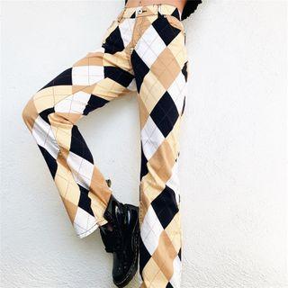 Argyle Wide-leg Pants