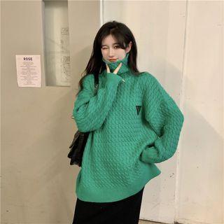 Long-sleeve High-neck Logo Sweater