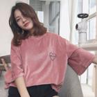 Embroidered Heart 3/4-sleeve T-shirt