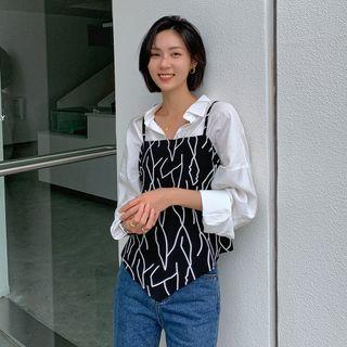 Print Open-back Cropped Camisole Top