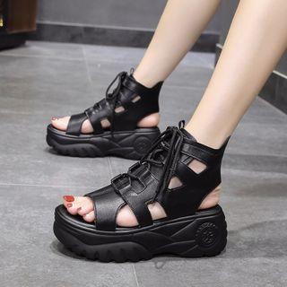 Faux-leather High-top Ankle Boots