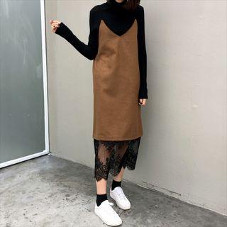 Spaghetti Strap Lace Hem Dress