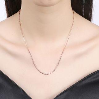 Fashion Simple Plated Rose Gold Flat Necklace Rose Gold - One Size