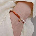 Pearl Agate Bead Bracelet